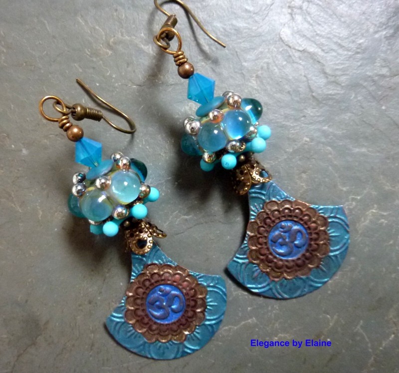 Peacock Blues Earrings Vibrant Beautiful Bold For Women Gift