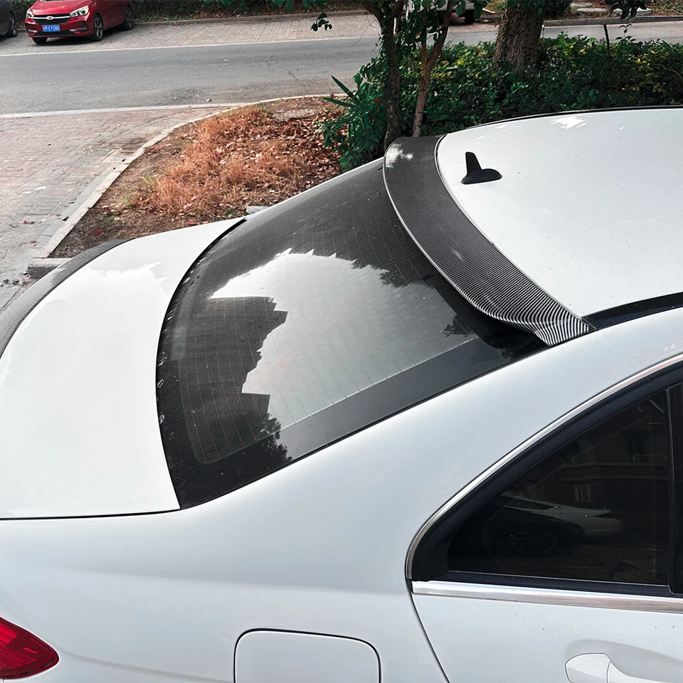 Alerón de techo estilo carbono para Mercedes-Benz Clase C C250 C300 C63 4 puertas W204 08-14 Foto 4 de 4