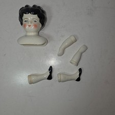 Vintage Porcelain China Victorian Lady Doll Making Parts Head Legs Arms Hands