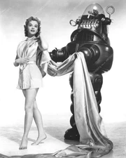 8b20-4219 lucky Robby the Robot helps Anne Francis get dressed Forbidden Planet