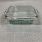 Vintage Pyrex Amish Butterprint Turquoise 0503 Casserole Dish w/ Lid Milk Glass