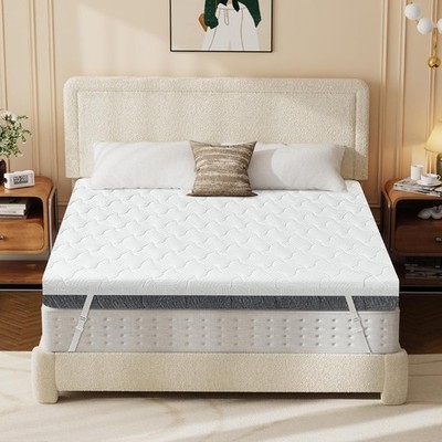Extra Firm 3'' Full Size Mattress Topper - Dual-Sided Back Pain Relief