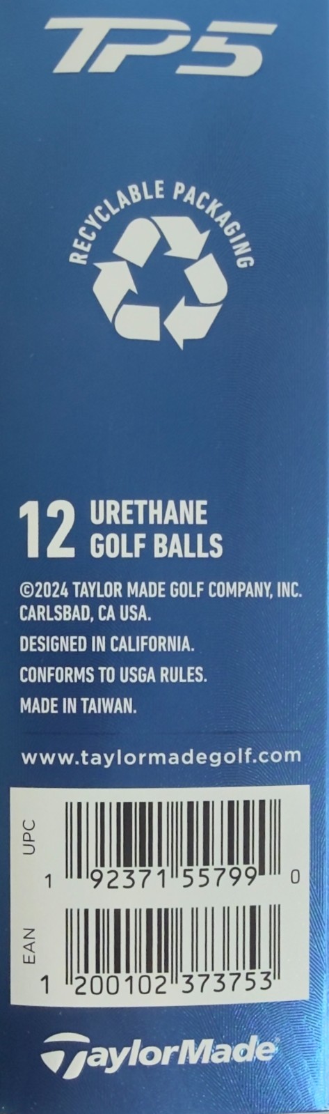 TaylorMade N7663901 2024 TP5 White Golf Balls 1 Dozen (New in Box/Unused)