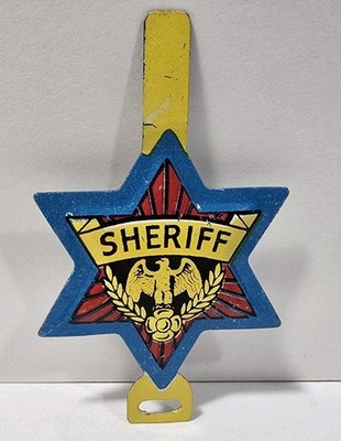 Rare Vintage 1950's Post Raisin Bran Cereal Tin Litho Sheriff Metal Badge Pin