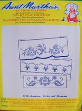 Aunt Marthas 3728 Baskets Birds Blossoms Pillowcase Embroidery Transfer Pattern
