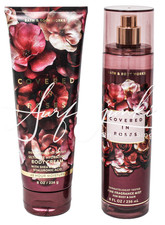 Bath  Body Works Covered In Roses Fragrance Mist Spray Splash Body Cream 2 pc