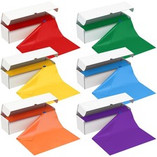 Preboun 6 Pcs Rainbow Theme Plastic Tablecloth Roll Standard, Assorted Color