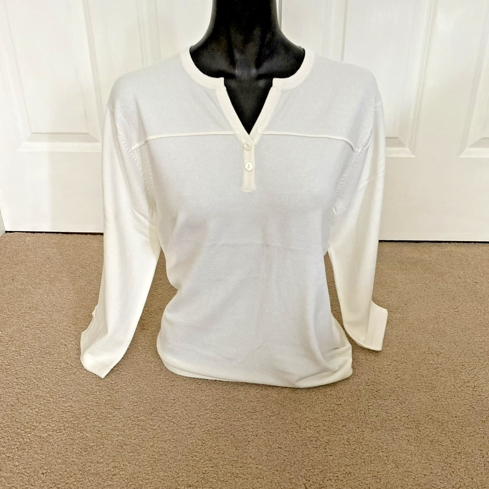 Emreco Ladies Winter White 3Qtr Sleeve Jumper Size UK 16