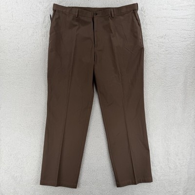 VTG Covington Comfort Fit Pants Mens 44x32 Brown Wrinkle Free Chino Classic NWT