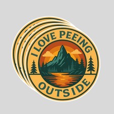 4PCS I Love Peeing Outside Stickers   Funny Camping Hiking Decals