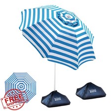OutdoorMaster Beach Umbrella 7.2ft Sand Anchor UPF50 Windproof Carry Bag