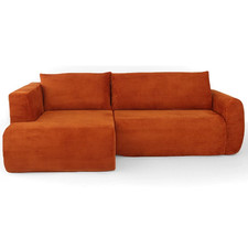 Couch, Sofa, Ottomane, Cord / korrallen-rot - neu