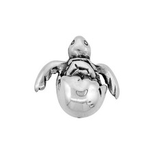 925 Sterling Silver Small Baby Sea Turtle Hatching Pendant 1/2 13mm Inch Tall