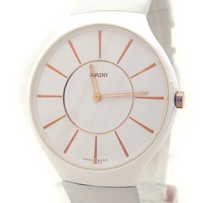 Rado True Thinline Herrenuhr Quarz weiß Kautschukband