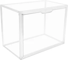Clear Stackable Plastic Storage Bins with Magnetic Lid