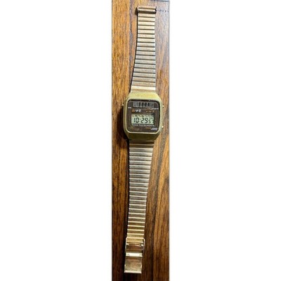 Vintage 1980s Texas Instruments Alarm Chronograph (Model TI-3H)   Gold-Tone