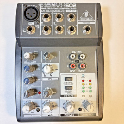 Behringer XENYX 502 Premium 5-Input 2-Bus Mixer No Power Supply Untested
