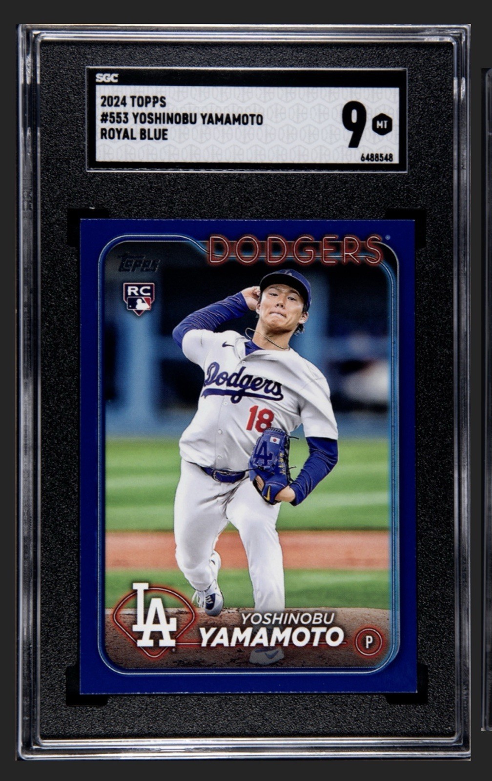 2024 Topps - Yoshinobu Yamamoto #553 Royal Blue RC SGC 9 - World Series MVP