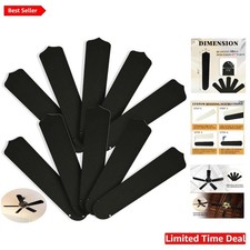 10 Waterproof Replacement Blades for 42-Inch Ceiling Fans - Black