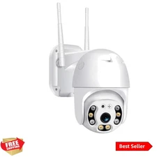 Pan Tilt Outdoor Security Camera, 1080P Home WiFi  Camera, Pan Tilt Dome Surv...