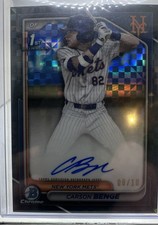 2024 Bowman Draft - Chrome Prospect Autographs Carson Benge #CPA-CBG black x fra