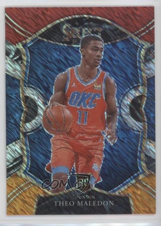 2020 Panini Select Concourse Red White Orange Shimmer Prizm Theo Maledon #94 2l4