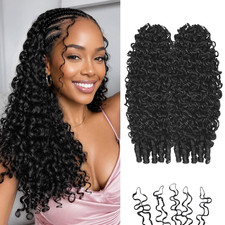 Burmese Curly Miracle Knots Feather Crochet Hair - 12" Synthetic Extensions, 100