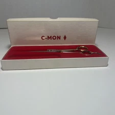 VTG C-MON Blade 7.5” Dad’s Barber Shop Shears 25000 Scissors Box Some Rust