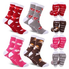 4 Pairs Funny Socks for Women Men Unisex Socks for Couples His and Hers Wife