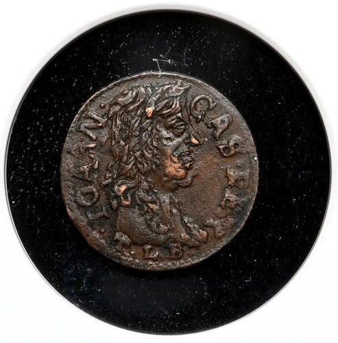 POLAND. Jan of Casimir, 1648-1668. Copper Solidus, 1661-TLB, NGC AU Details