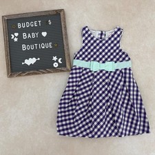 JANIE AND JACK Garden Picnic Purple Check Dress Size 6-12 Months