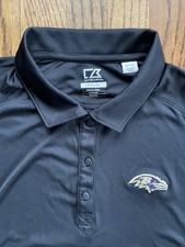 Women’s Ladies’ Cutter & Buck NFL Baltimore Ravens Golf Polo Shirt Size XL Black