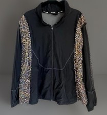 Nike Icon Clash Running Jacket Black Packable Mesh Sleeves Splatter Paint 2XL