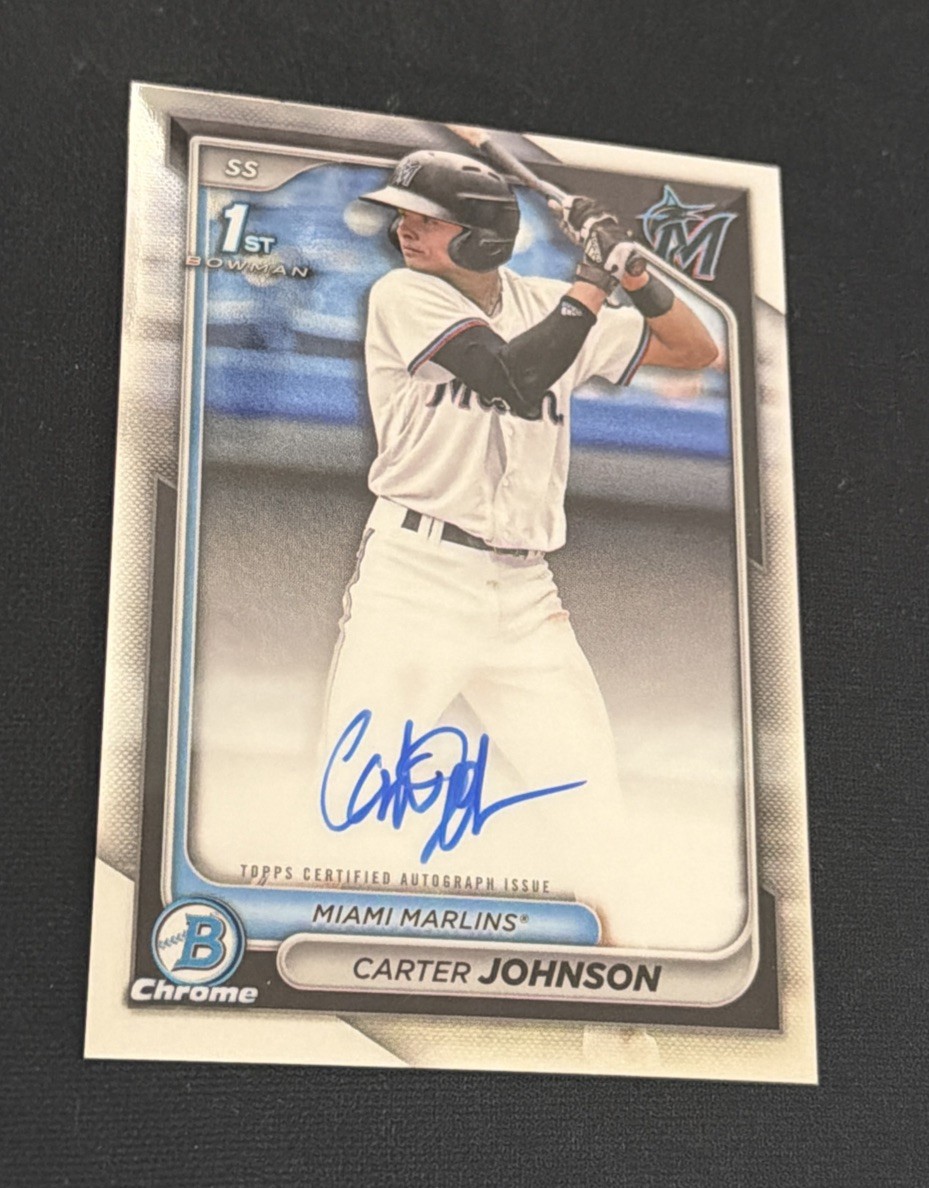 2024 Bowman Draft Carter Johnson Chrome Auto 1st #CPA-CJ Miami Marlins RC Rookie