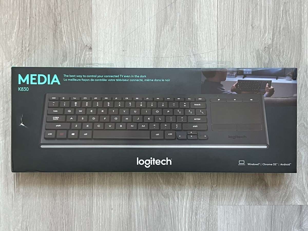 Logitech Media K830 TV ワイヤレスキーボード　英字配列 Amazon.com: Logitech K830 Illuminated Living-Room Keyboard with