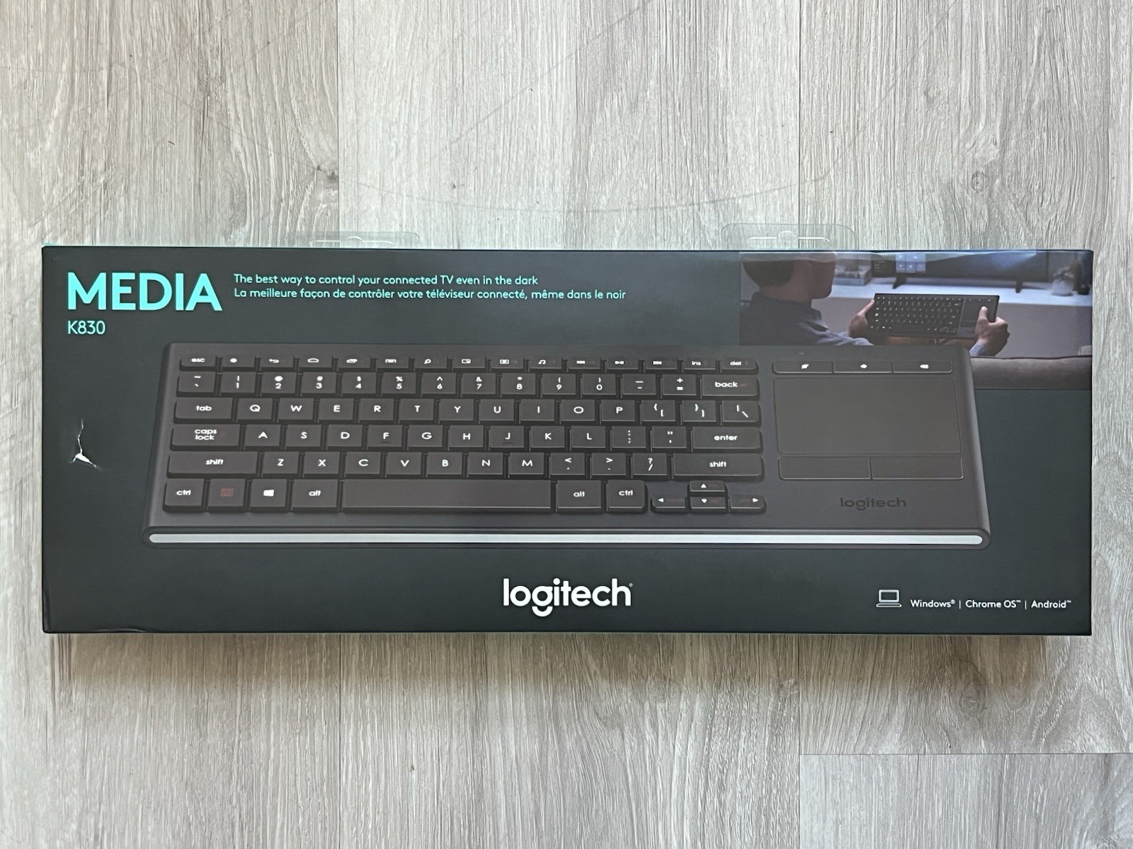 Logitech K830 TV Wireless Illuminated Keyboard 920-007182 Black NEW SEALED