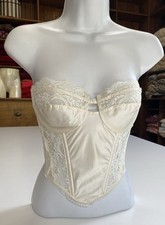 Vintage Christian Dior 36C Bustier Bra Lace Ivory Made in USA