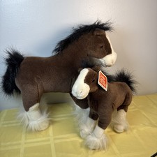 Gund Horses Plush Clyde the Clydesdale Brown White 15  Dale Pony Tags