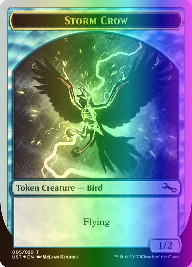 MTG Magic the Gathering Token - Storm Crow (5/288) Unstable LP FOIL
