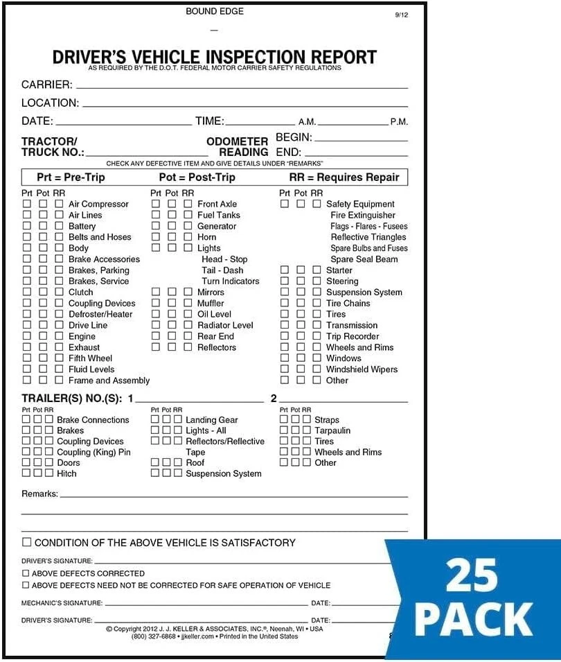 Compact 2-Ply Carbonless DVIR Report Books - 5.5" x 8.5" for Safety Compliance - Image 4 of 4