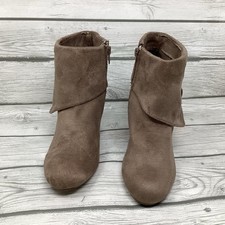 Rebel by Zigi Women Keylie Wedge Heel Ankle Booties Size US 7 Taupe Faux Suede