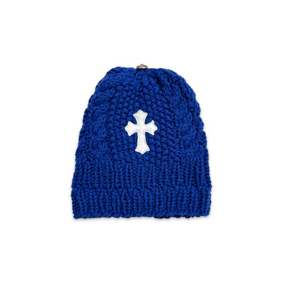 Kids Cross Patch Cashmere Beanie ''Blue''