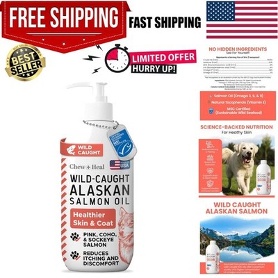 MSC Certified Wild Alaskan Salmon Oil 16oz for Healthier Skin & Joint Support