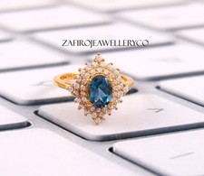 Blue Topaz Ring, 925 Sterling Sliver, Topaz Ring, December Birthstone