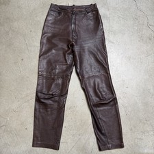 Vintage Brown Leather Pants Butter Soft Made in Spain Men Size 27