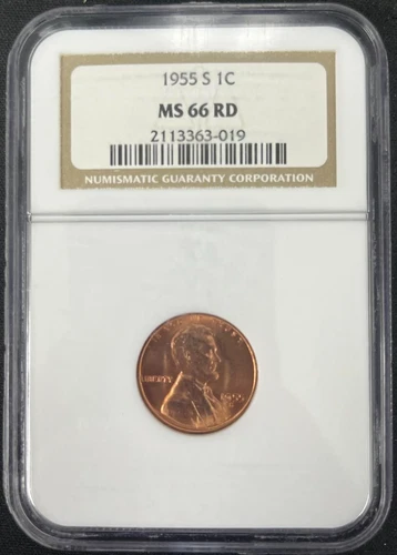 1955-S Lincoln Wheat Cent 1c MS66 RD NGC
