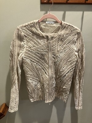 Alexandra Rosati Rose and Beige Evening Jacket and Matching Tank Top