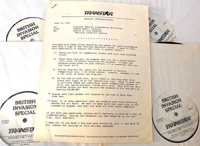 6/23/87 MIKE HARVEY'S BRITISH INVASION JULY 4TH  SPECIAL, 4 HR , 66 TUNES
