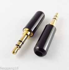 10pcs Black 3.5mm Male 3 Pole Stereo Repair Audio Earphones TRS Connector Solder