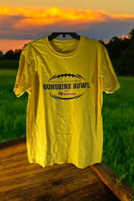 SPECIAL OLYMPICS - Florida Games Yellow T-Shirt Sponsor Tampa Bay Bucs Large